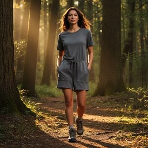 Columbia gray French terry romper size XS